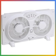 Twin Fan High Velocity Reversible AirFlow Fan, LED Indicator Lights Adjustable