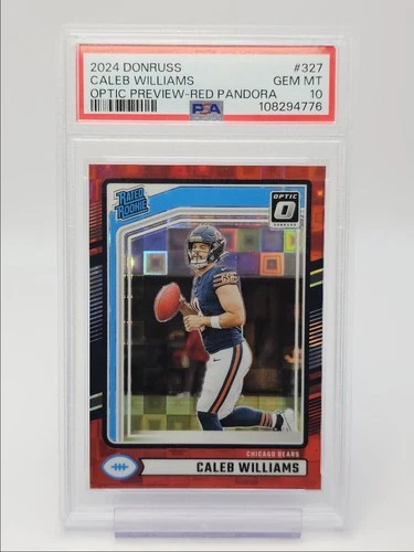 CALEB WILLIAMS 2024 DONRUSS OPTIC ROOKIE PREVIEW RED PANDORA RC PSA 10 Q3325