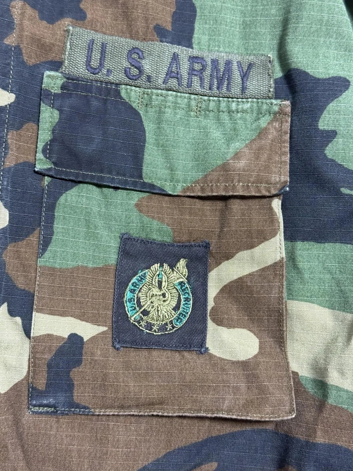 Vintage U.S. Army BDU Jacket Combat Mens Small Regular Woodland Camo Ripstop 90s - Image 2 of 4