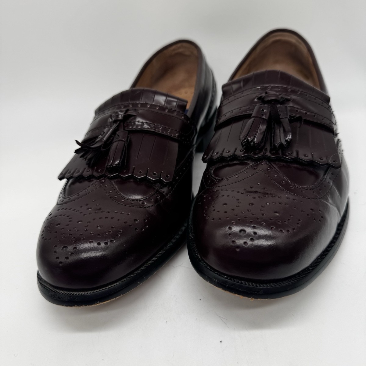 Bostonian Mens Shoes 8 1/2 W Tassel Loafers Kiltie Burgundy  display picture 2