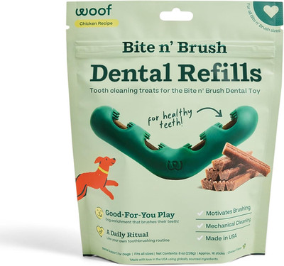 Bite N' Brush Refills for Dog Toothbrush Toy - Approximately 16 Refills