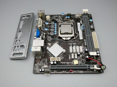 ECS H61H2-MV Sockel Mainboard 1155 mit Intel i5 2400 CPU + IO Shield