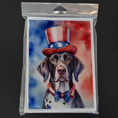 Carolines Schätze Deutsch Kurzhaar Zeiger Patriotische Grußkarten Packung 8 - Bild 3 von 3