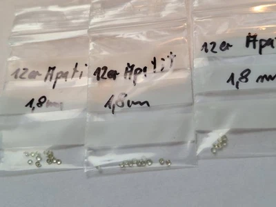 12 echte rund geschliffene Apatit ca. 1,8 mm gelb grün aus Kenia round facet - Bild 1 von 4