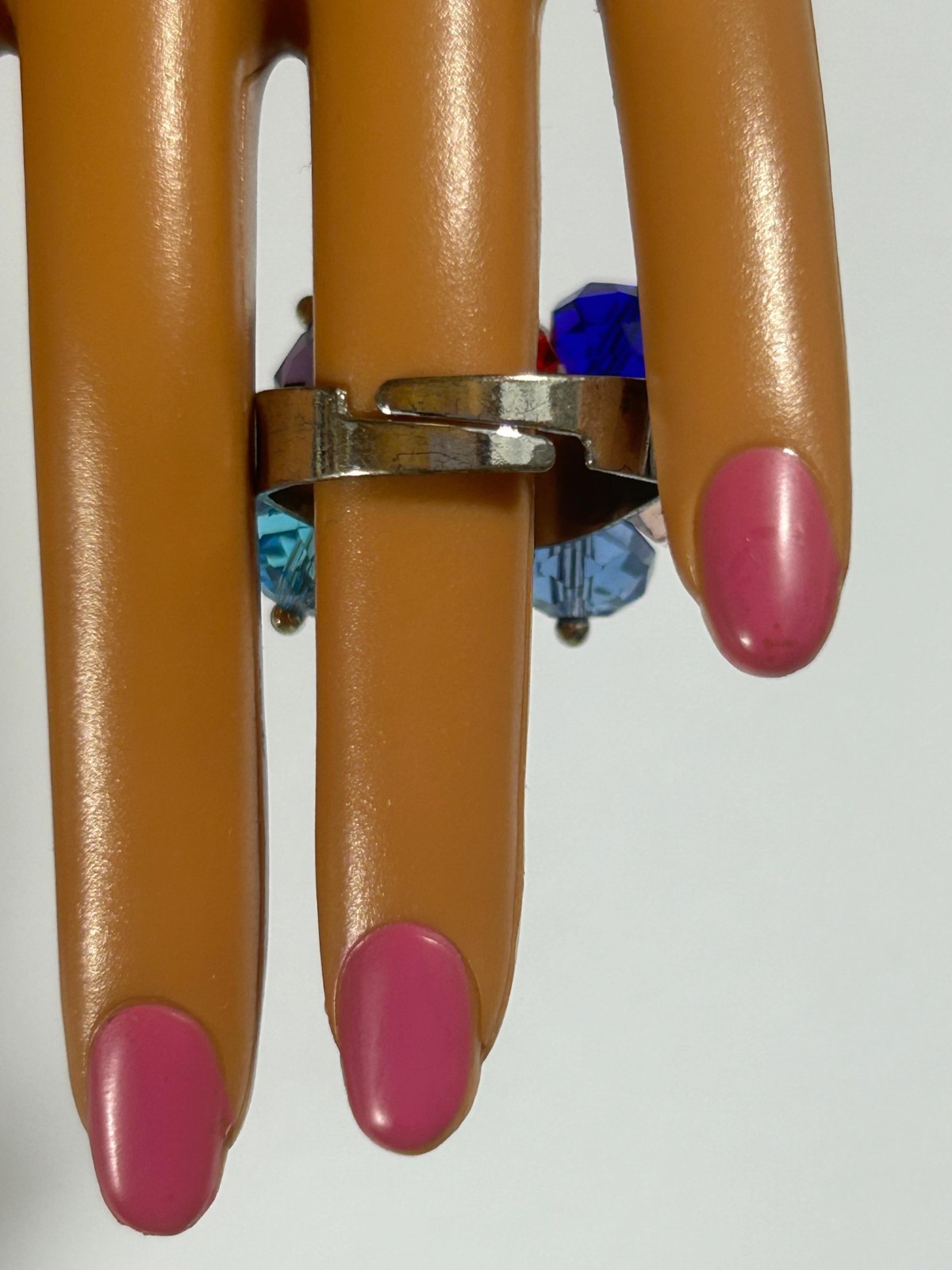 Vibrant Crystal Cluster Statement Ring Adjustable… - image 2