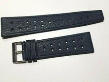 1960/70'S 22MM BLUE PERFORATED SWISS STRAP HEUER MONACO SILVESRSTONE ...  7335