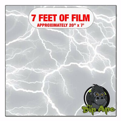 Hydrographic film White Lightning Thunder hydro dip dipping 7' x 20''