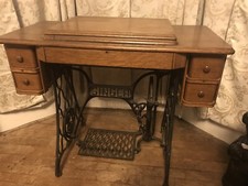 SINGER TREADLE SEWING MACHINE MODEL# AU 52-30-31CONVERTED TO ELECTRIC