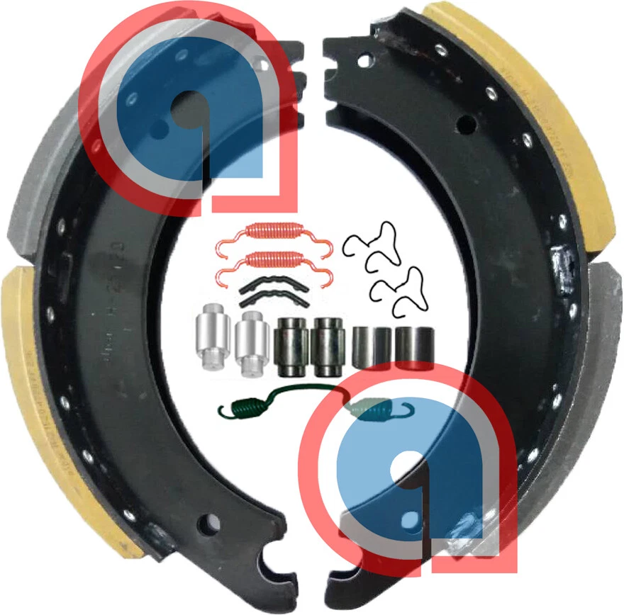 4720 16.5X5" Kit de caja de zapatas de freno 2 zapatas + 1 kit para FREIGHTLINER, VOLVO eje delantero Foto 3 de 3