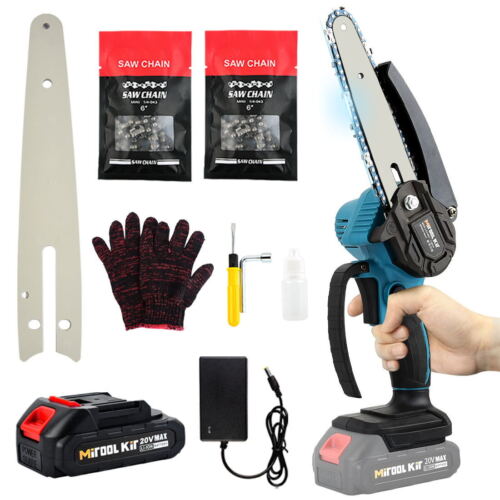 6 Zoll Kleine Akku-Elektrokettensäge Mini Einhandsäge Astsäge 20V Mit 1X Akku DE - Bild 16 von 16