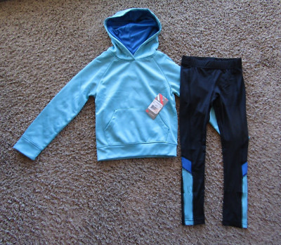NWT Cheetah Performance Blue/Black Polyester Blend Sweat Pants & Top Youth 6-6X