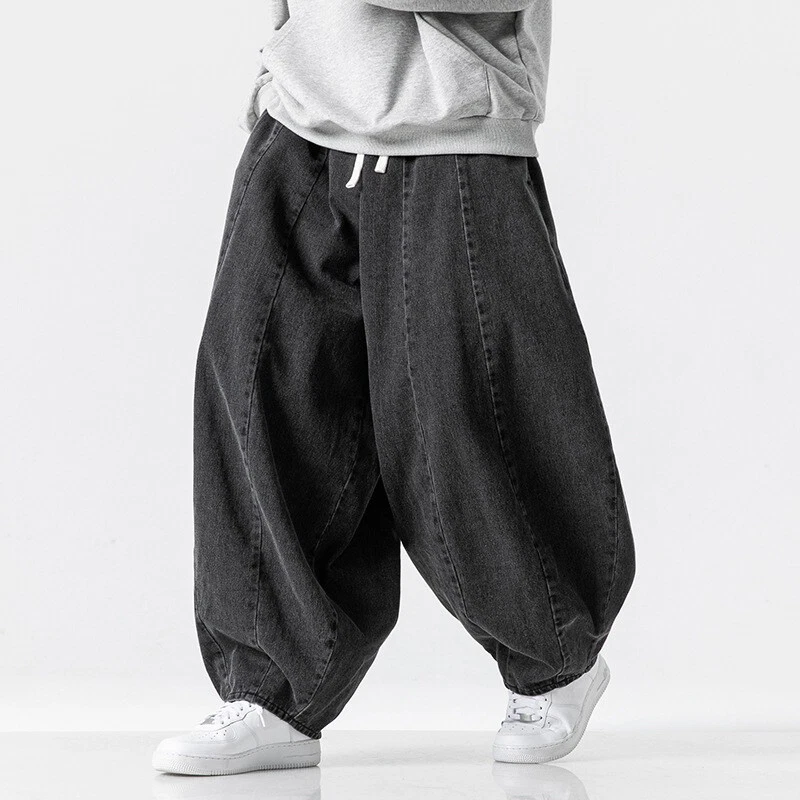 Herren Retro Denim Baggy Hose Hip Hop Jeans Locker Weites Bein Freizeit Classic - Bild 4 von 4