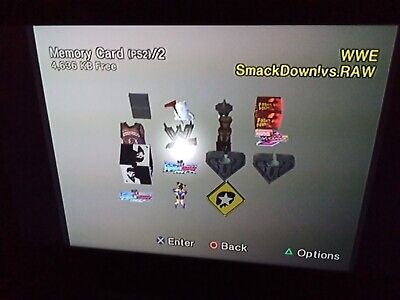 WWE PS2 Save Collection Unlocked 128MB Memory Card 100% 