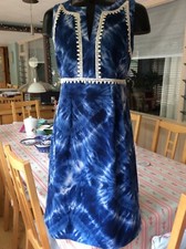 Nine West cotton blue tie dye summer dress size 8/10