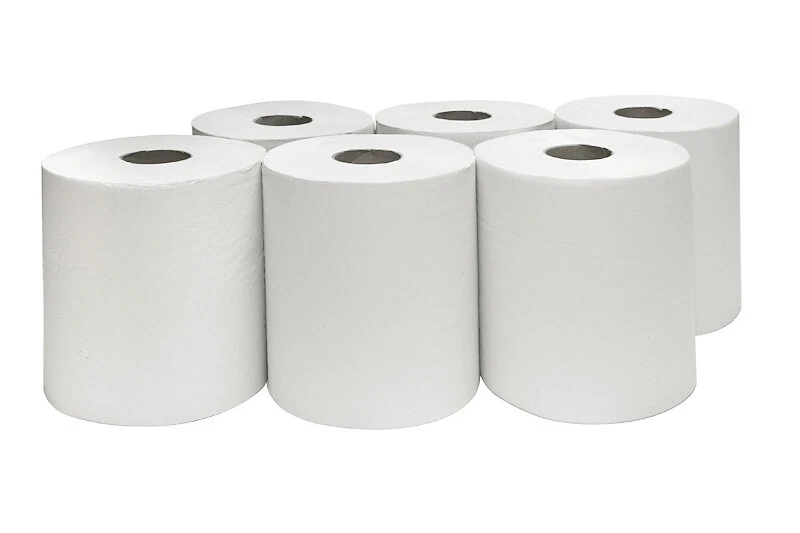 PAPIERANDO 18 x Handtuchrollen 300 m Solariumpapier 1-lagig Innenabrollung Rollenpapier