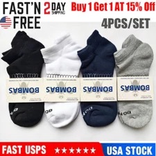 4 Pairs Men's Bombas Solid Ankle honeycomb 4 Colors Socks Size Large