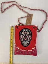 Crossbody, Mini Messenger, Sugar, Skull, Purse Bag Pink