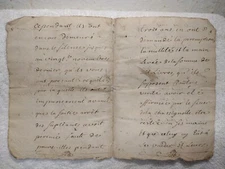  Orig French 1700s Nice Hand Written Letter/Document.  VG Cond. 