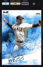Topps Bunt MLB DIGITAL 2021 Color Splash Blue Base Super Rare Logan Webb