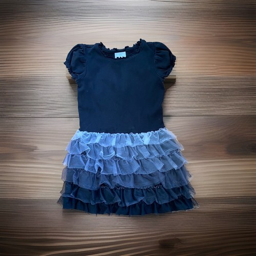 Hanna Andersson Mädchen Kleid 120 Rüschen schwarz grau Ombré Tüll Gr. 5 - Bild 1 von 6