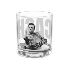 Johnny Cash Middle Finger, On the Rocks Whiskey Glass, 10oz 