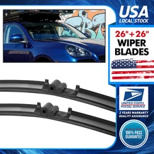 2Pcs Premium Quality All Season Frameless Windshield Front Wiper Blades 26"+26"