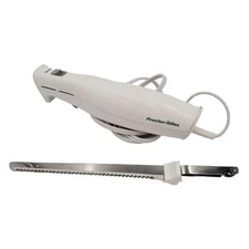 Proctor Silex Lightweight Stainless Steel 7" White Electric Carving Knife 74311Y