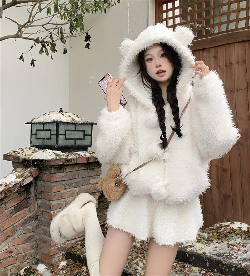 Korean style Women Hooded Jacket Loose Thick Coat Warm Outwear | eBay