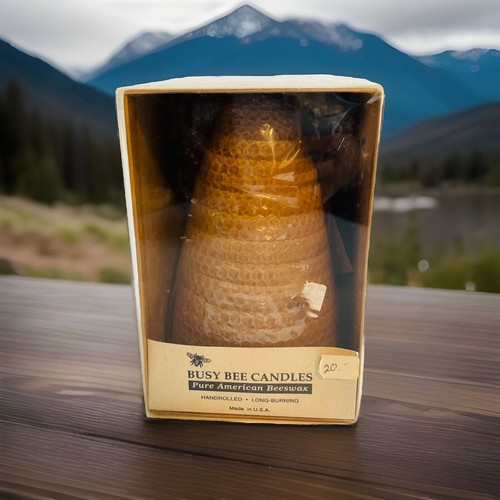 Busy Bee Beeswax Honeycomb Candle Dripless Long Burning Smoke Free NEW 6” USA