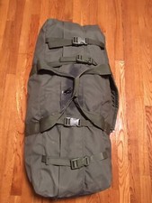 Improved Military Duffel Bag, Green Tactical Deployment Bag w Side Zipper