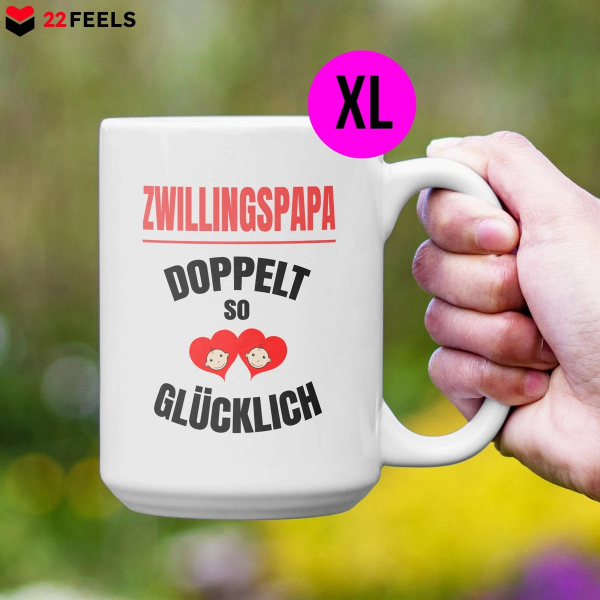 XL Tasse Zwillingspapa Geschenk Vatertag Geburstag Vater von Zwillingen Mann