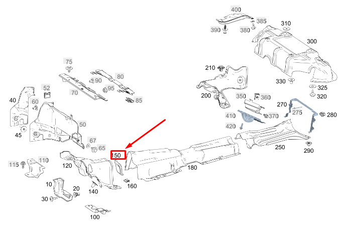 MERCEDES-BENZ CLA C118 Auspuffabschirmung vorne Mitte A1776823201