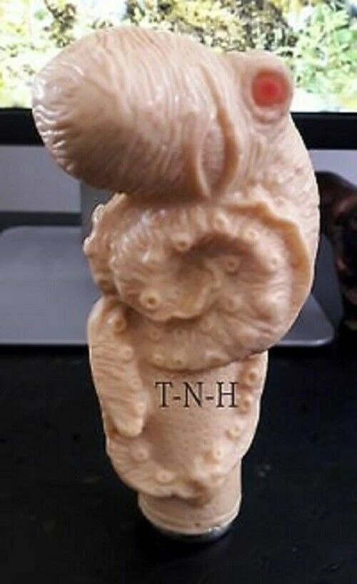 Mango de cabeza de pulpo estilo vintage de diseñador para bastón de madera regalo Foto 3 de 4