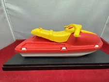 Vintage American Plastic Toys Inc Plastic Jet Ski White Red & Yellow