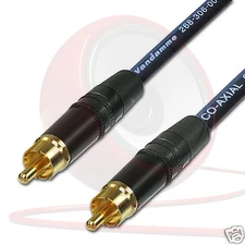 SPDIF Digital Audio Video Coaxial Cable. RCA to RCA. Van Damme 75ohm Coax Phono
