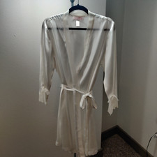 Oscar de La Renta Pink Label Sheer Ivory White Kimono Wrap Robe Bridal Short M