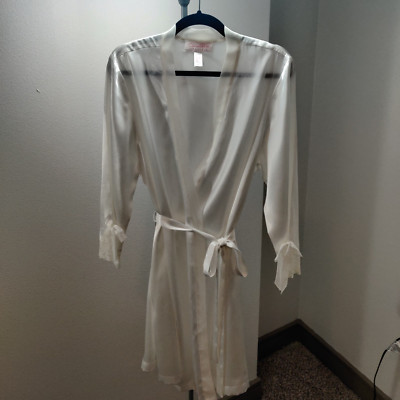 Oscar de La Renta Pink Label Sheer Ivory White Kimono Wrap Robe Bridal Short M