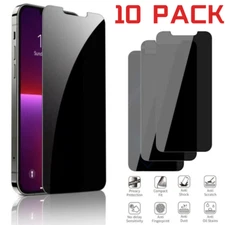 10 Pack for iPhone 14 13 12 11 Pro Max X Privacy Tempered Glass Screen Protector