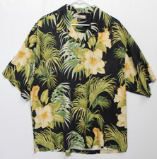 Tommy Bahama 100 Silk Tropical Floral Hawaiian Short Sleeve Camp Shirt XL Mint