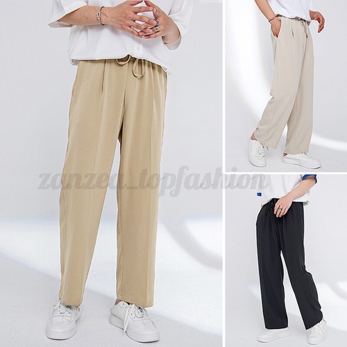Mens Casual Loose Harem Straight Leg 