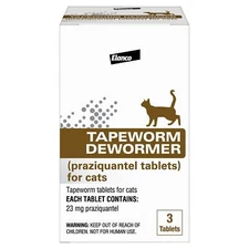 Elanco Tapeworm Dewormer (praziquantel tablets) for Cats and Kittens 6 Weeks ...