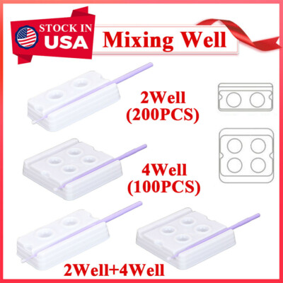 #ad #ad 200 400pc Dental Disposable Mixing Wells for Bonding Resin Adhesive 2 well 4 wel $15.99