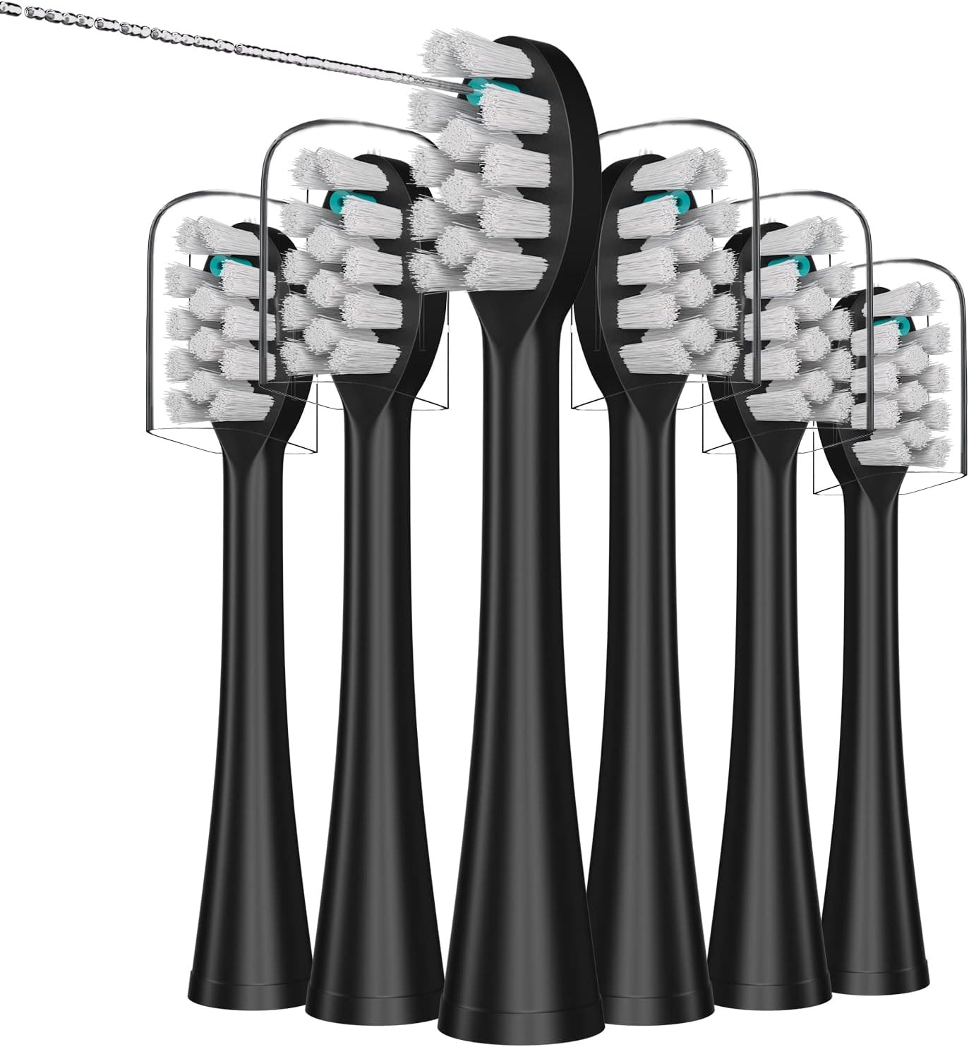 Replacement Flossing Toothbrush Heads with Covers for Waterpik Sonic Fusion SF01