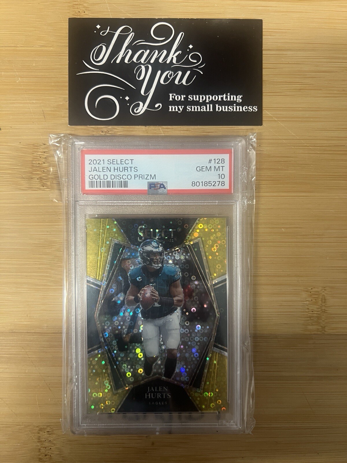 Jalen Hurts Gold Disco Prizm /10 PSA 10