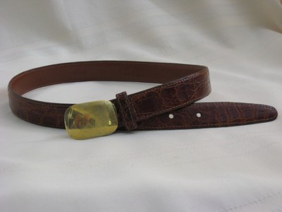 Alcott & Andrews Brown Alligator Leather Ladies Belt  display picture 3