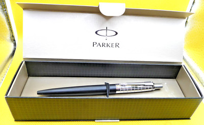 Parker Jotter Premium Ball Pen-black barrel with stainless chiselled cap-NEW