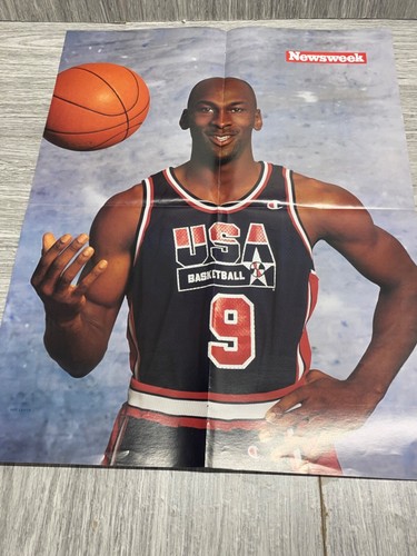 Michael Jordan Newsweek vintage poster 2-side 1992 Olympics career retrospective - Picture 12 of 20