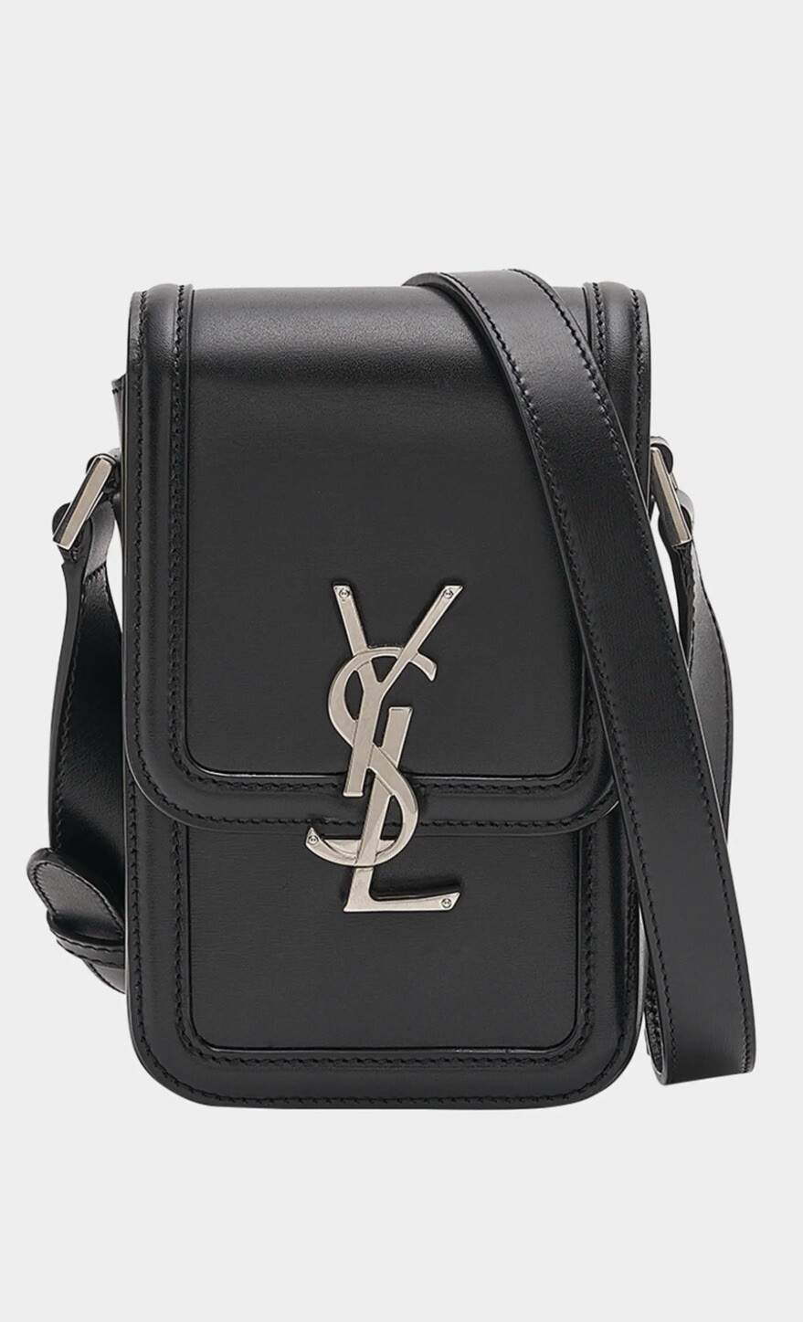 Saint Laurent Solferino Porta Telefono Monogramma Nero Nuovo