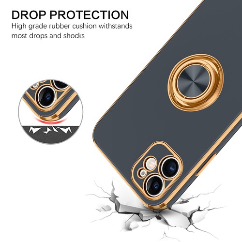 For iPhone 11 6.1" Case Shockproof Protective Rugged Cover & Golden Ring Holder - Bild 122 von 136