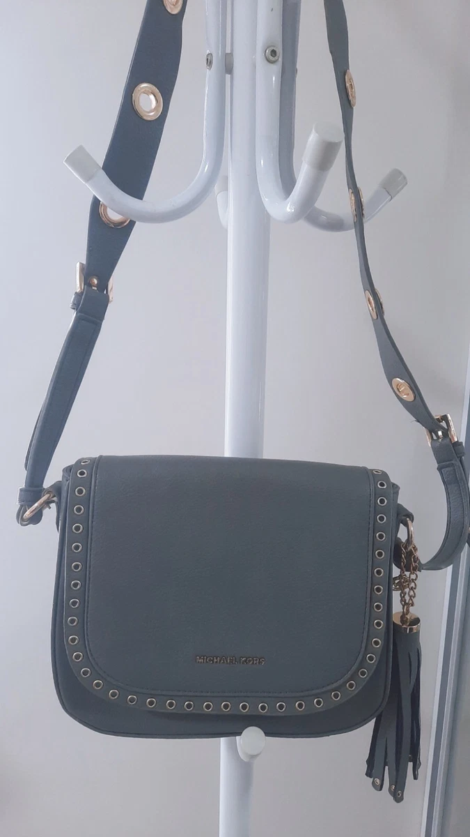 Authentic Michael Kors Brooklyn Leather Medium Saddle Bag with